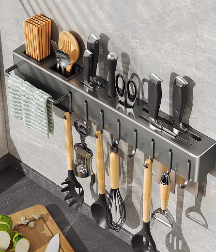多功能刀架厨房刀具用品置物架筷笼一体收纳架筷子筒壁挂式免打孔